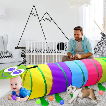 Túnel de juego para niños pequeños de 1 a 3 años, de 6 pies con 2 lados de malla