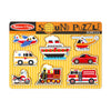 Melissa &amp; Doug Rompecabezas de sonido de vehículos - Rompecabezas de madera con efectos de sonido (8 piezas)
