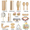 Instrumentos musicales para niños, 21 paquetes de juguetes de percusión musical de madera 100 % natural