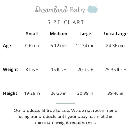 Dreamland Baby - Saco de dormir con peso suave, 100 % de algodón 6-12 meses