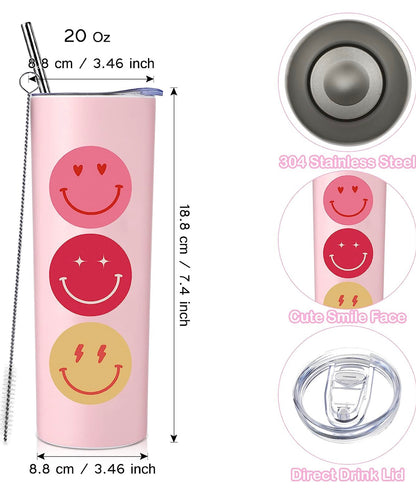 Vaso de acero inoxidable 20 onzas, cuadernos en espiral, bolsa de maquillaje