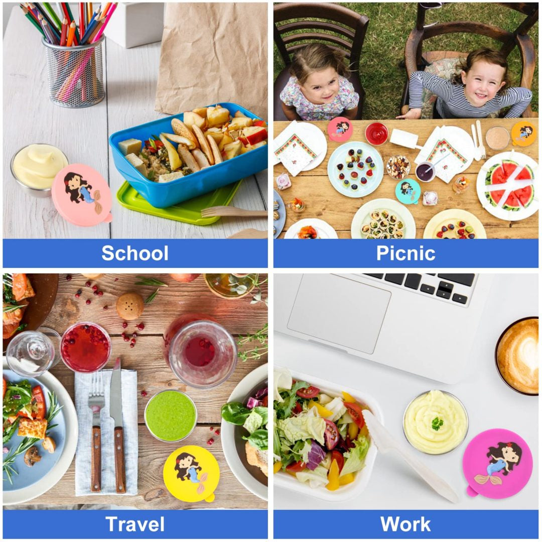 6 recipientes para salsa de ensalada para niños