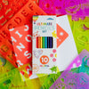 Chuckle and Roar Plantillas de arte para niños con 10 lápices de colores
