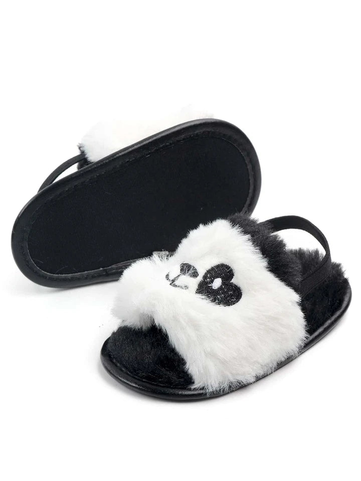 Sandalias De Bebé De Talón Abierto Con Panda, talla 12m