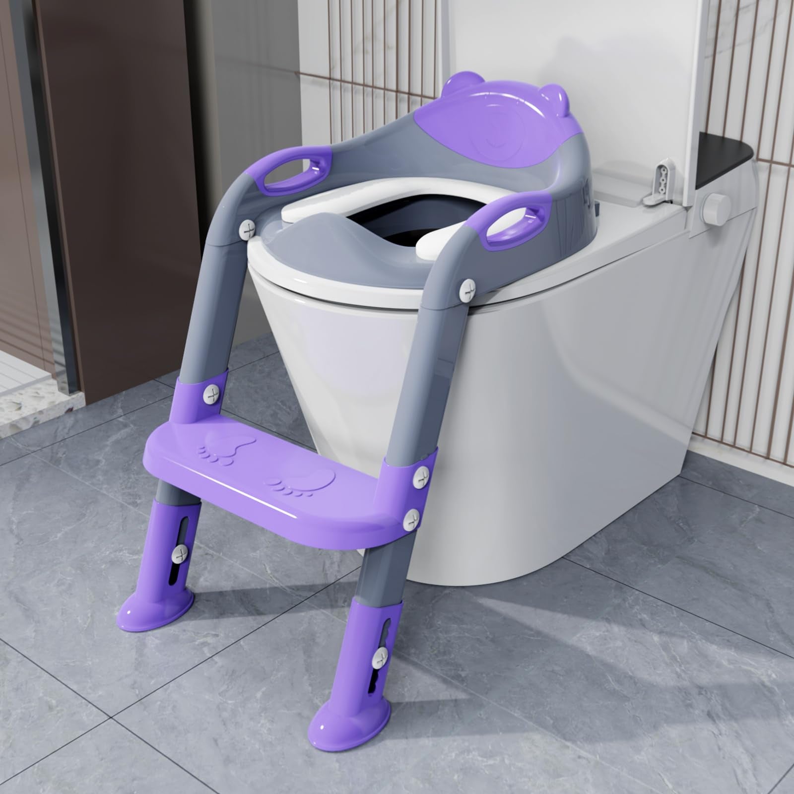 SKYROKU - Asiento de entrenamiento para ir al baño con escalera