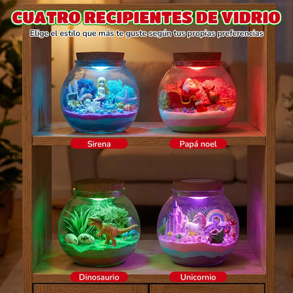 Kit de Terrario Arena Mágica con Luz Nocturna Niños