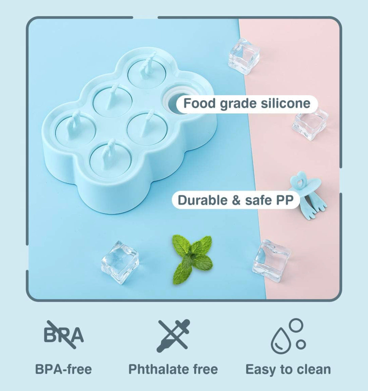 Mini moldes para helados sin BPA