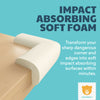 Protectores de esquina de espuma de seguridad para muebles, paquete de 8, café y blanco