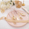 Cubiertos dorado con rosado pastel, 100 unidades de cada uno