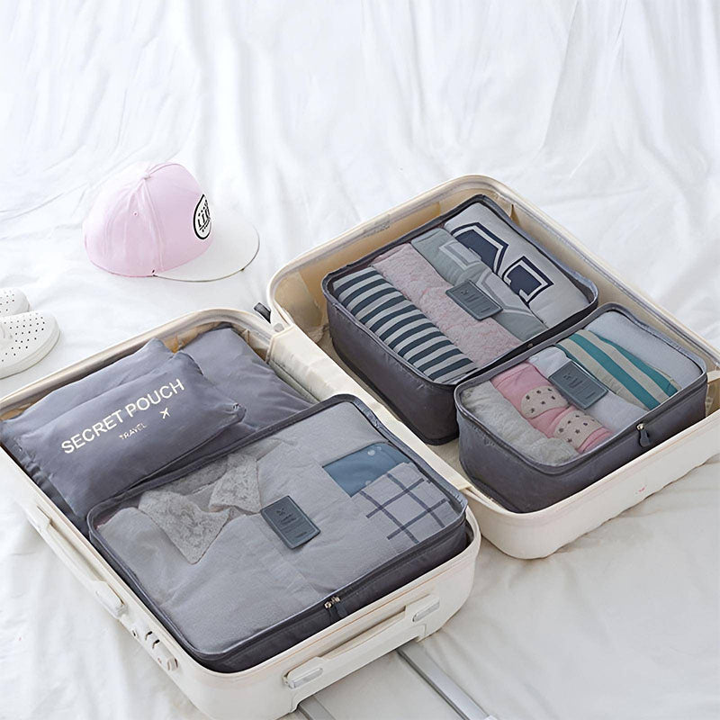 Kit organizador de equipaje 6 pz, negro