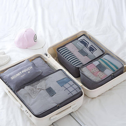 Kit organizador de equipaje 6 pz, negro