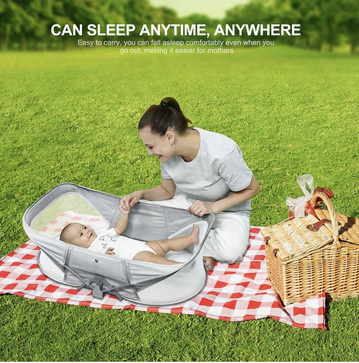 LuckyDove Travel Bassinet-Portátil plegable