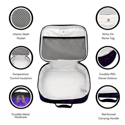 Lonchera de color rosa con teñido