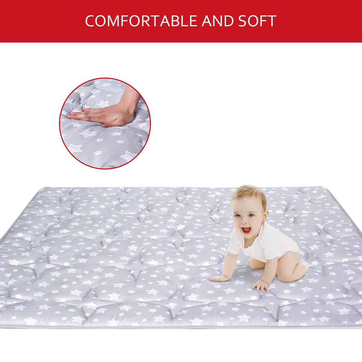 Moonsea alfombra de juegos para bebés de 50" x 50"