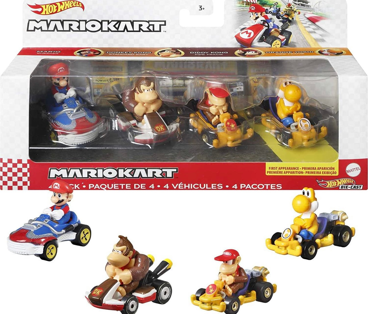 Hot Wheels Mario Kart, 4 carritos