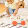 Melissa & Doug Carrito de madera clásico ABC juguete educativo con 30 bloques de madera