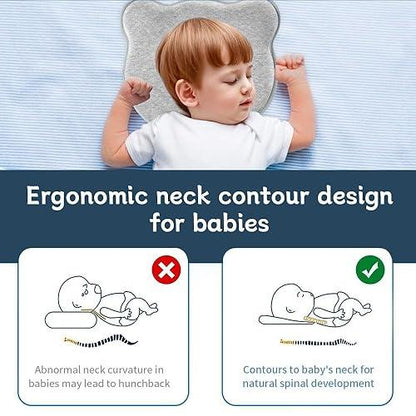 Almohada de espuma viscoelástica Cococu para bebés recién nacidos