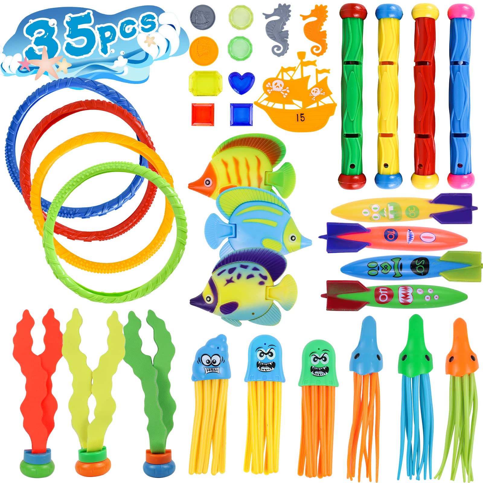 HISHERTOY 35 juguetes de buceo