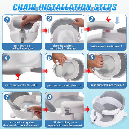 Asiento de baño para bebés Mostop, para bebés a partir de 6 meses