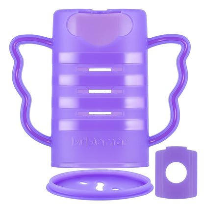 DrDomar soporte a prueba de apretar con tapa para bolsas de alimentos y cajas de jugo morado