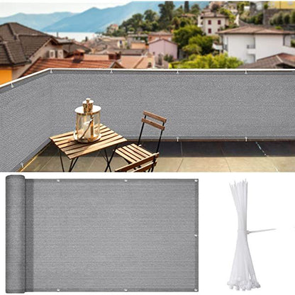 HilarityMax Pantalla de privacidad para balcón, 3.5 x 16.5 pies, negro