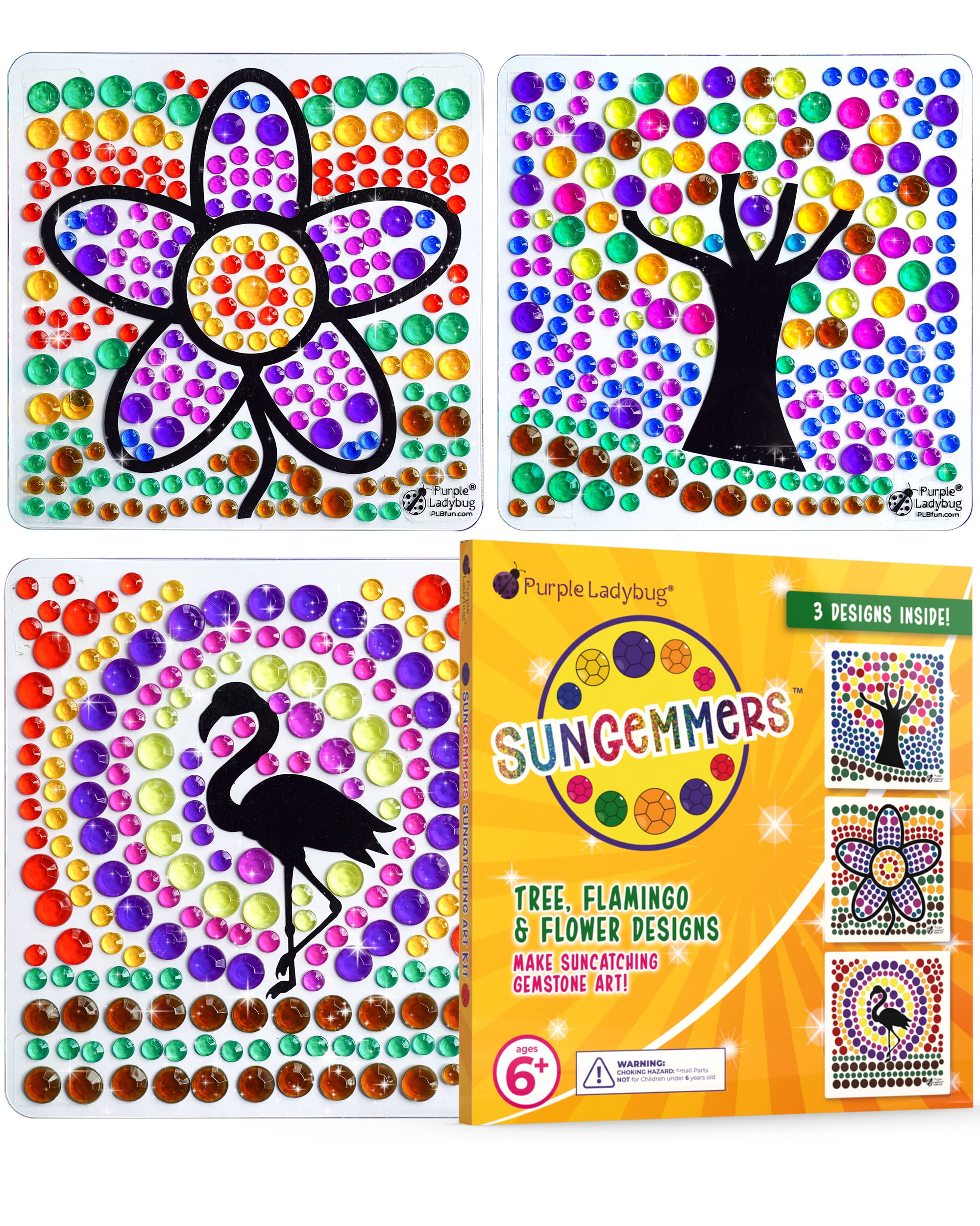 PURPLE LADYBUG SUNGEMMERS - Kit de manualidades con diseño de diamante para ventana