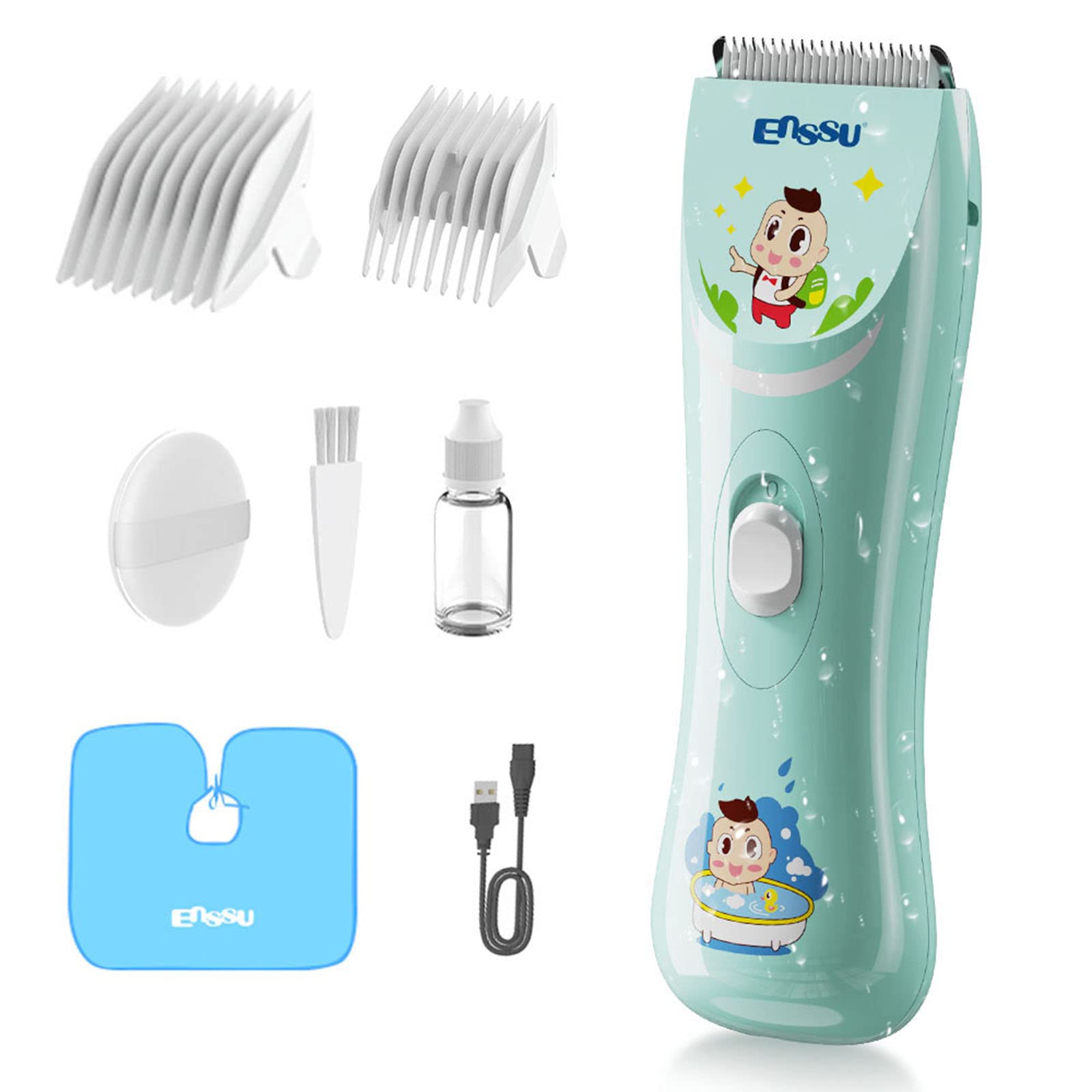 ENSSU Cortapelos de bebé, cortapelos silenciosos para niños con sensibilidad sensorial