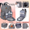 Dikaslon - Mochila para pañales con cambiador portátil, funda para chupete y correas para cochecito