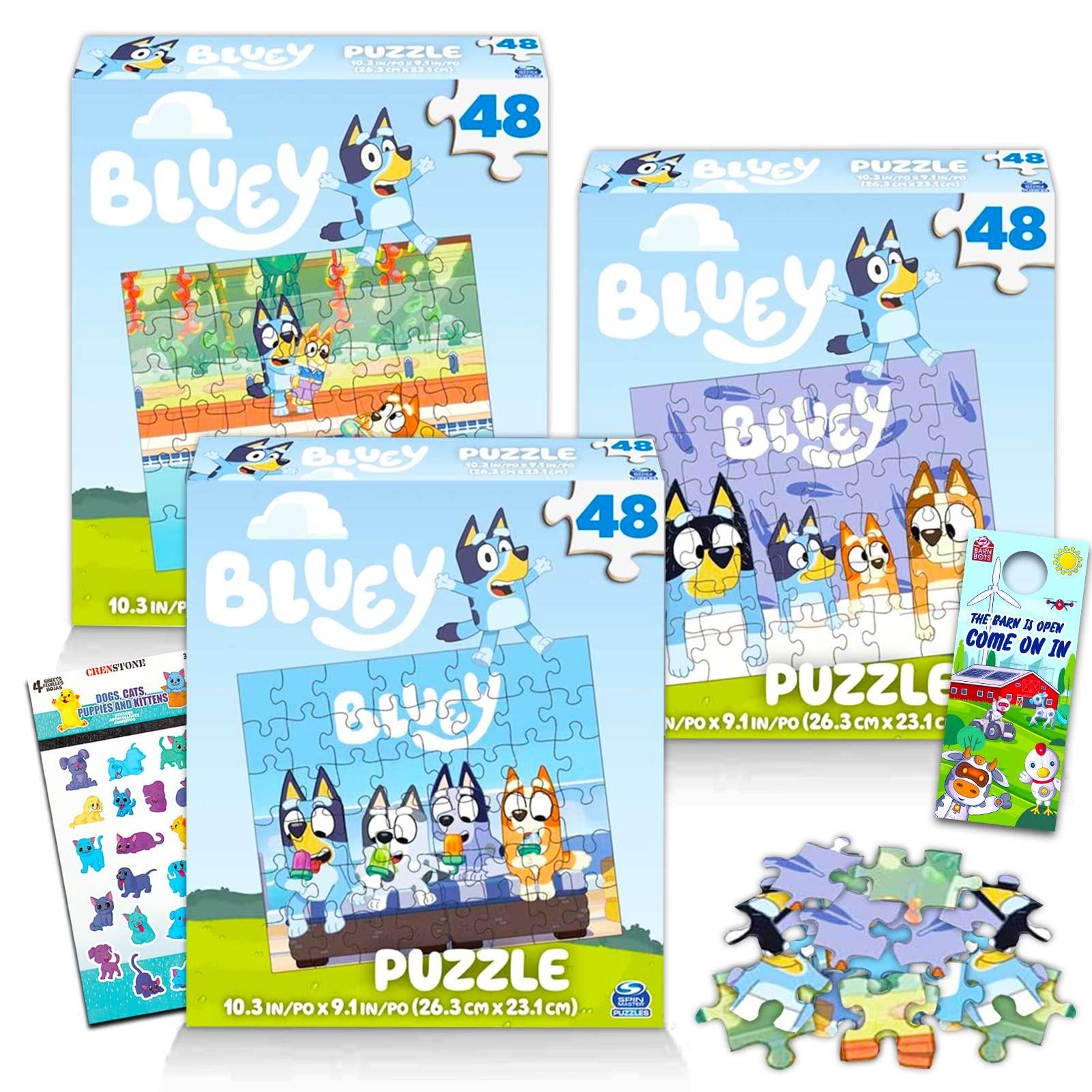 Bluey Premier - Juego de 3 rompecabezas de 48 piezas