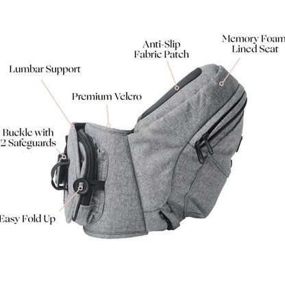 TushBaby The Only Safety Certified Hip Seat Baby Carrier