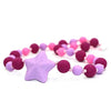 Collar Para Masticar de Silicona Para La Dentición Del Bebé, Estrella morado