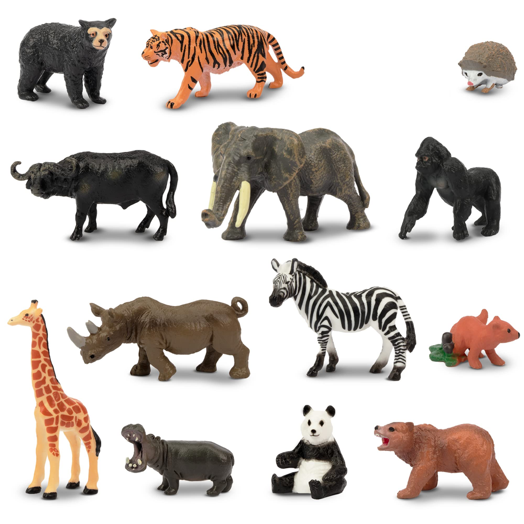 Toymany 14 figuras de animales de la selva de 1-2 pulgadas