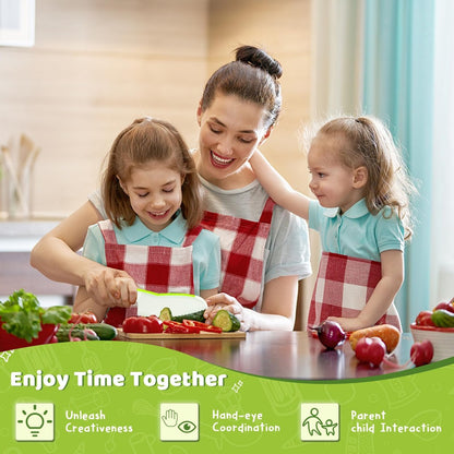 Tinyhalo juego de cuchillos para niños con tabla de cortar, cortadores de frutas y verduras