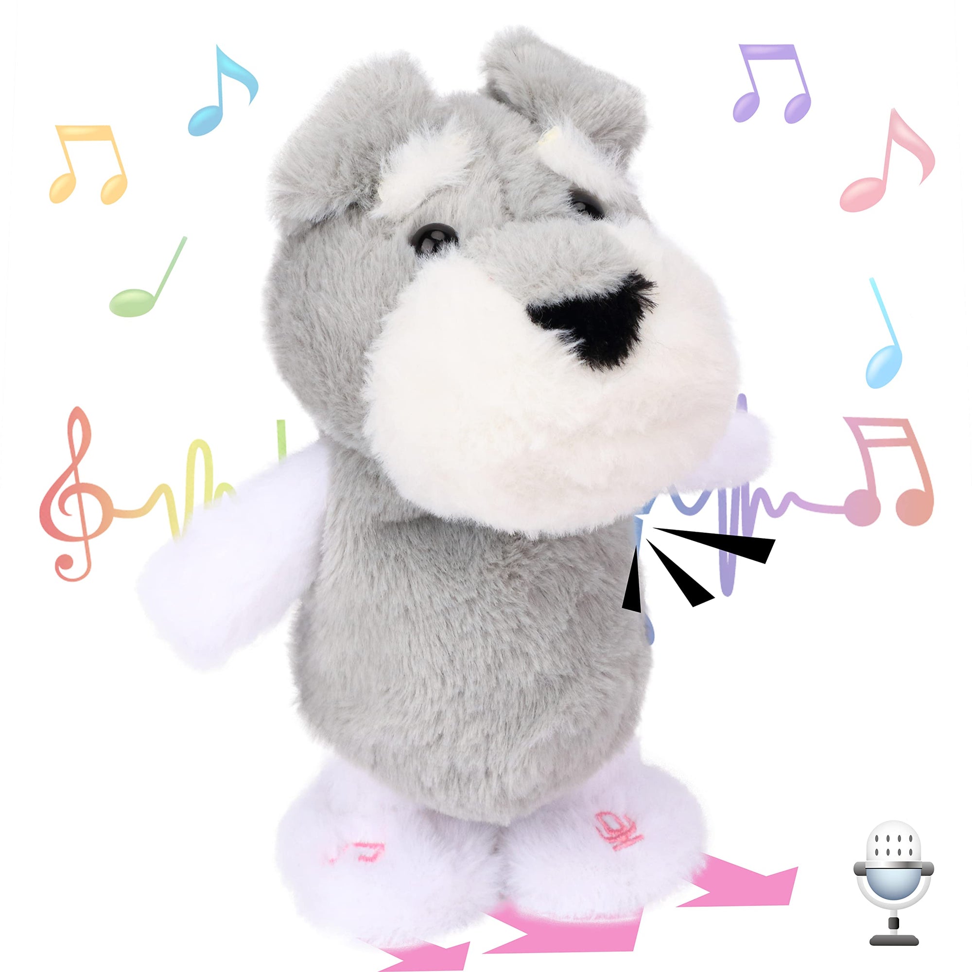Hopearl Talking Schnauzer - Perro cantante repite y camina