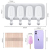 Ouddy moldes de silicona para paletas con tapa, 2 moldes para paletas para niños Blancos