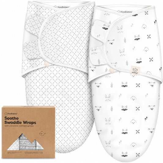 KeaBabies Paquete de 2 sacos de dormir para bebé 0-3 meses