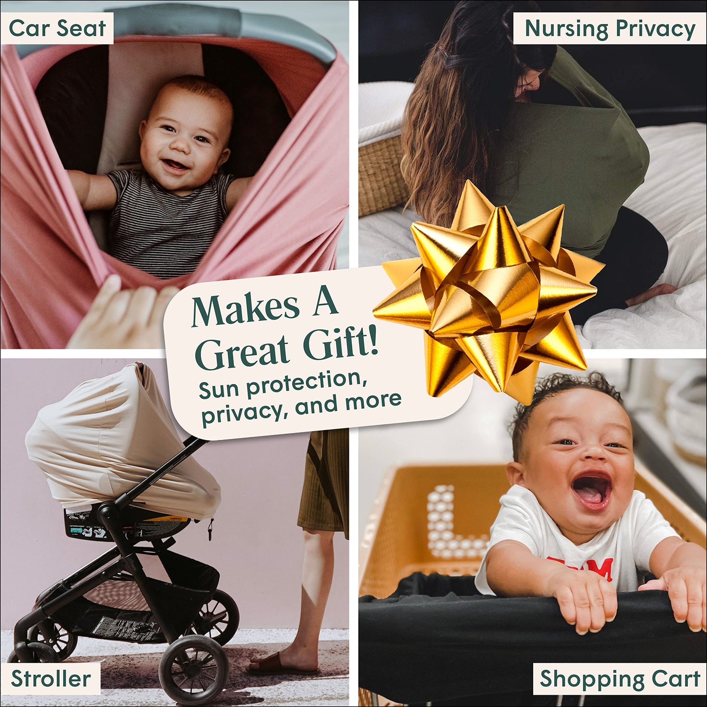 Simka Rose - Cubierta de lactancia transpirable y funda de asiento de automóvil