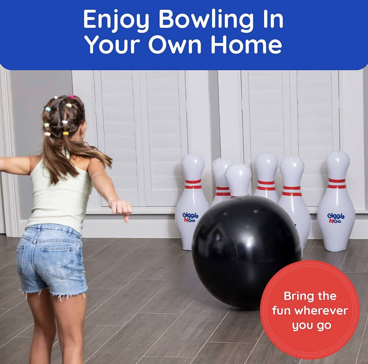 Giggle N Go Juego de bolos gigante para niños