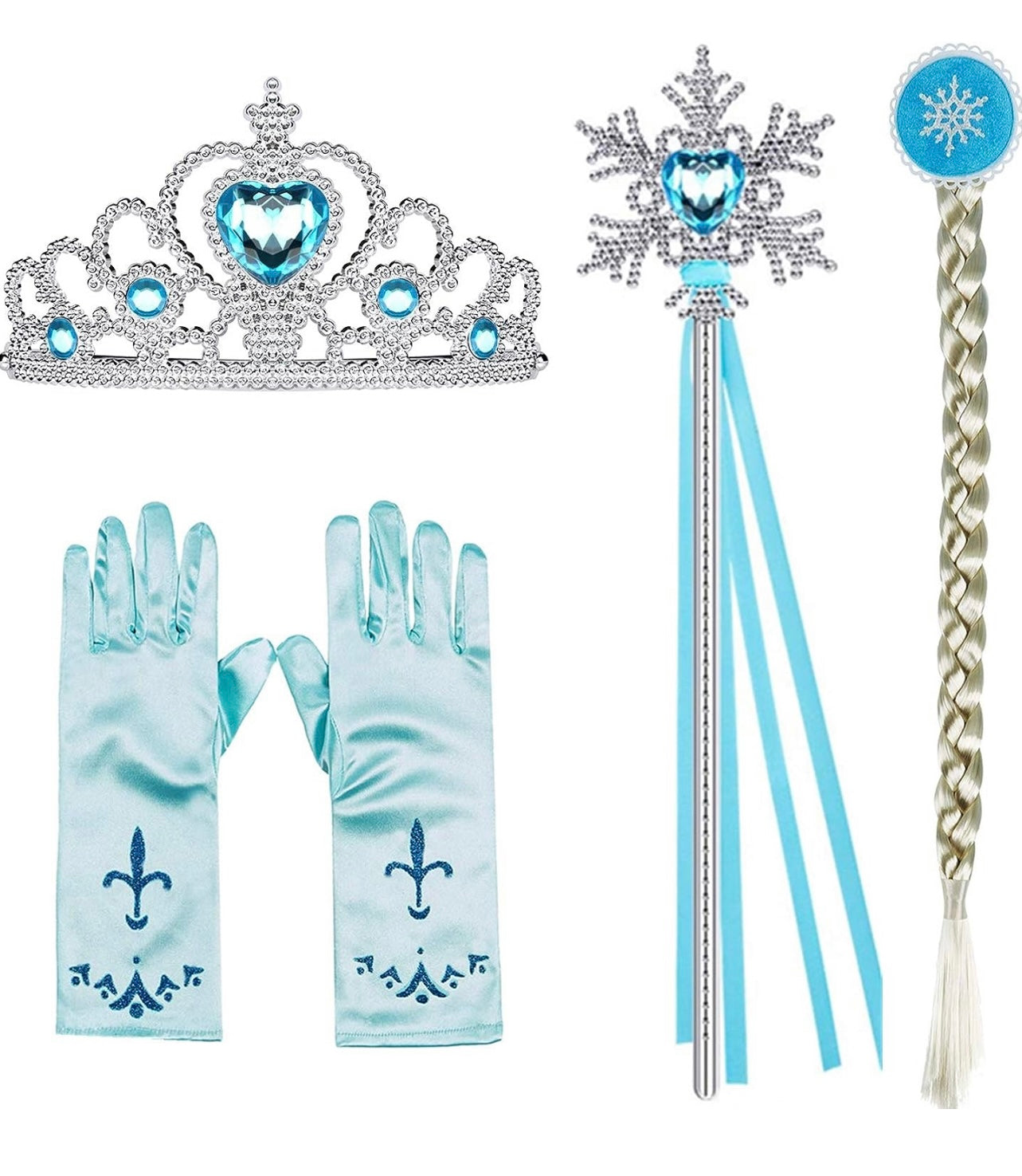 BanKids Princess Crown - Guantes y peluca mágicos para disfraz de princesa