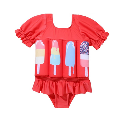 IDOPIP Traje de baño flotante para niños y niñas con flotabilidad ajustable para bebé, 2-3 años