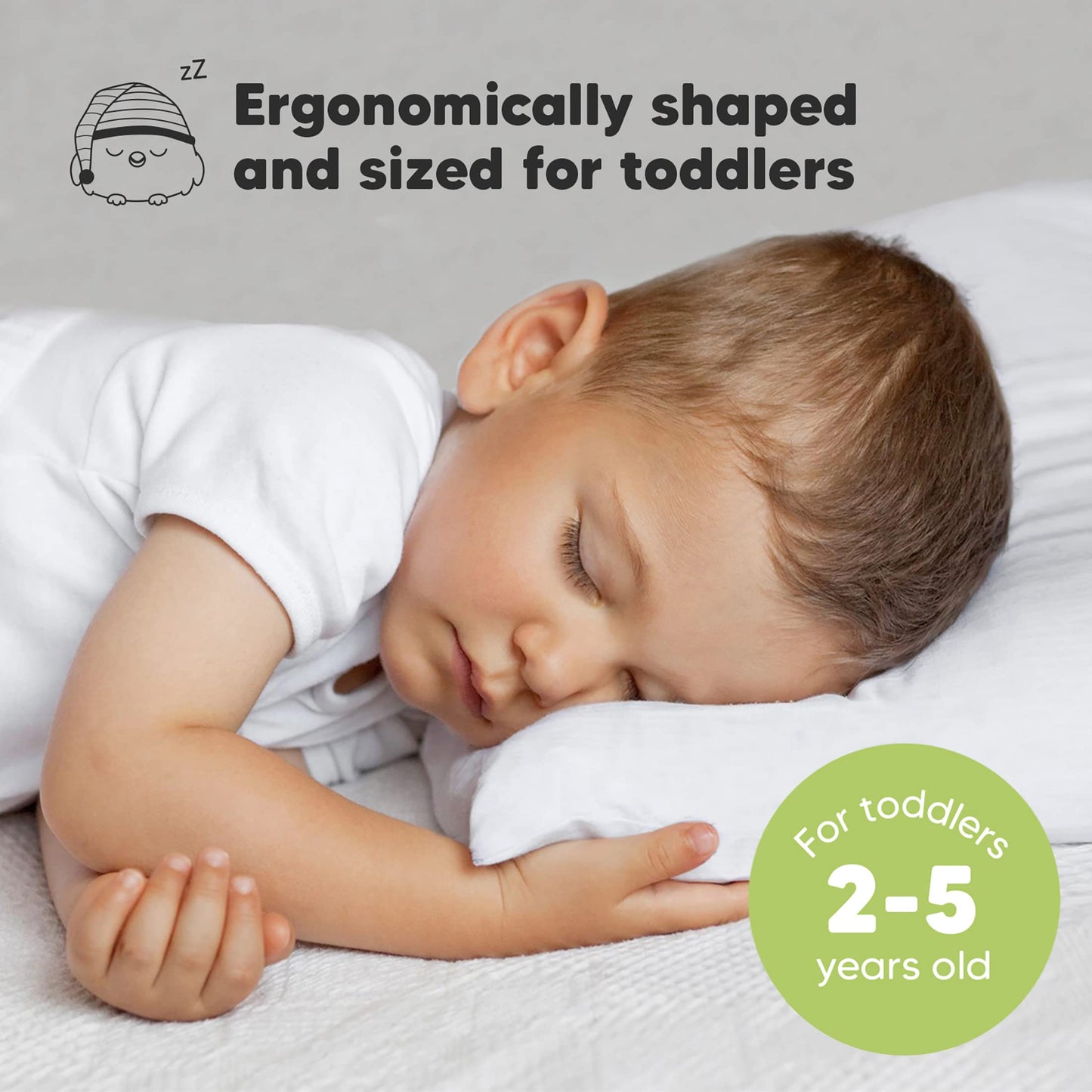KeaBabies Paquete de 2 almohadas para niños pequeños de 13 x 18 pulgadas