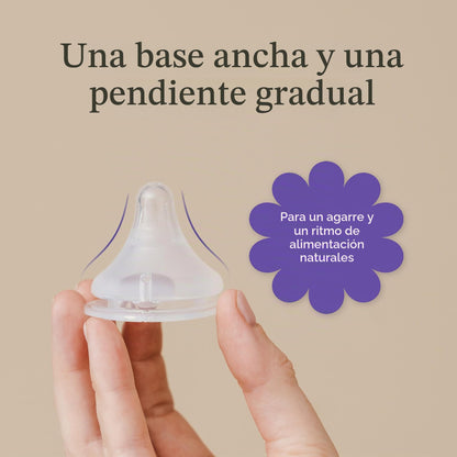 Lansinoh NaturalWave - Tetinas para biberón de bebé, flujo lento, talla S, 1+ mes, 4 unidades