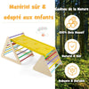 Juguete de escalada para niños pequeños, 3 piezas Montessori triángulo de madera escalador con 2 escaleras triangulares y rampa