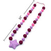 Collar Para Masticar de Silicona Para La Dentición Del Bebé, Estrella morado