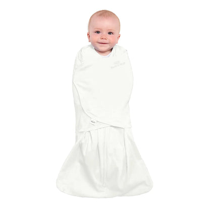 HALO- Saco de dormir con manta de arropar 100% algodón, Color Crema, talla Recién Nacido, 0-3meses