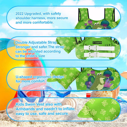Chaleco salvavidas de natación para niños Chriffer para niños de 30 a 55 libras