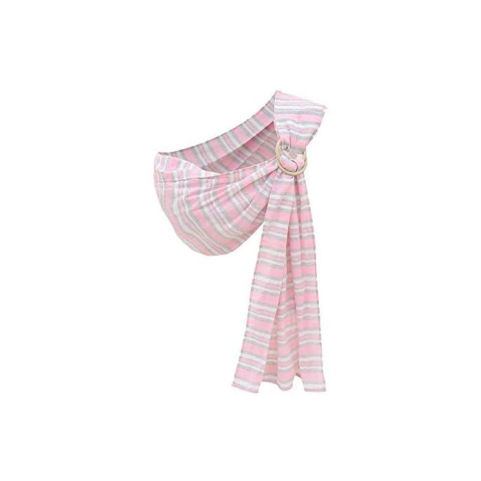 Cuby Ring Sling Portabebés para bebés y recién nacidos, rayas rosas