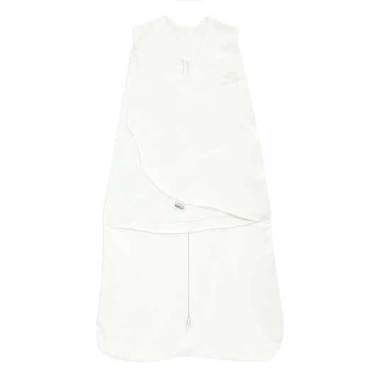 HALO- Saco de dormir con manta de arropar 100% algodón, Color Crema, talla Recién Nacido, 0-3meses