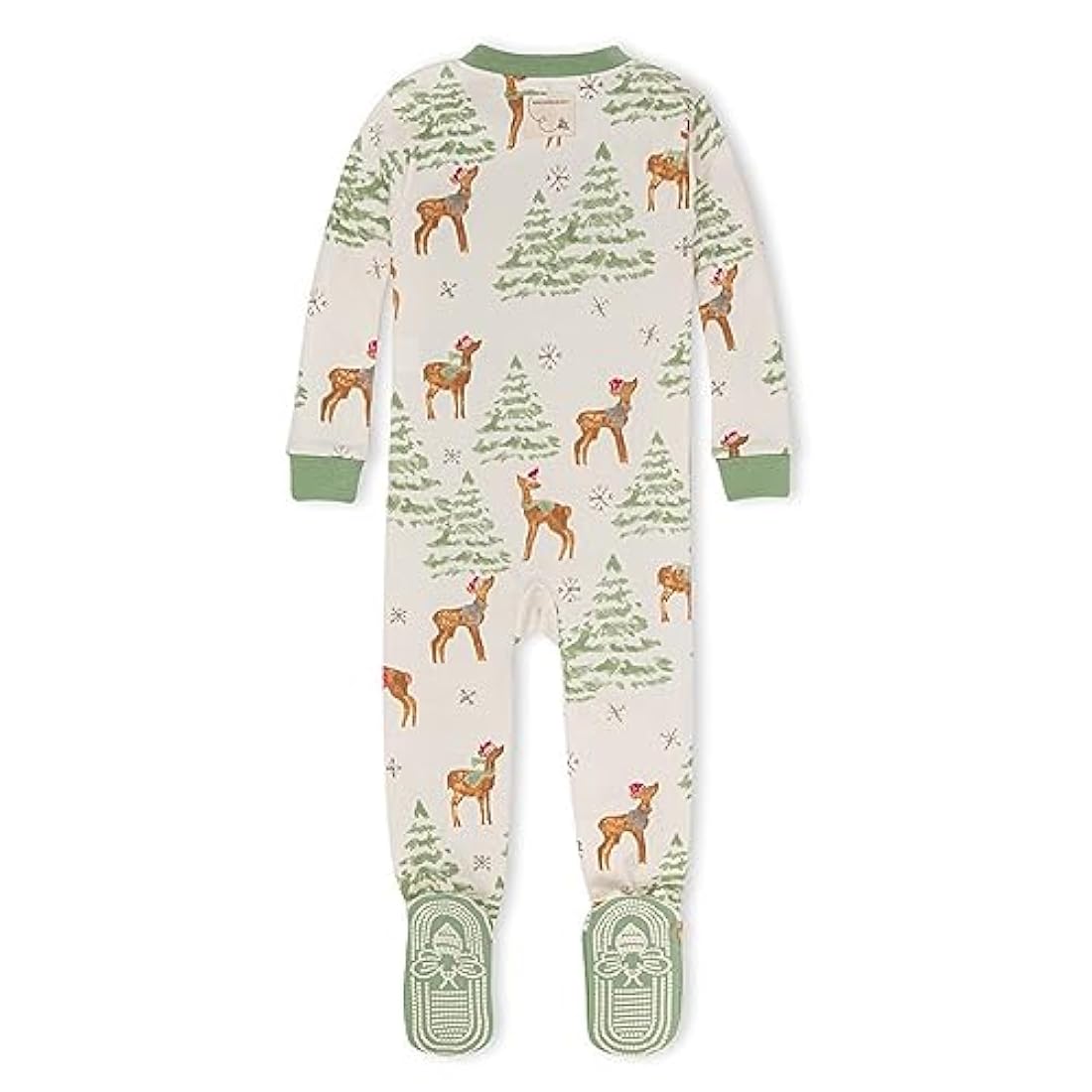 Burt's bees baby- Pijama con pies navideña, talla 3-6 meses
