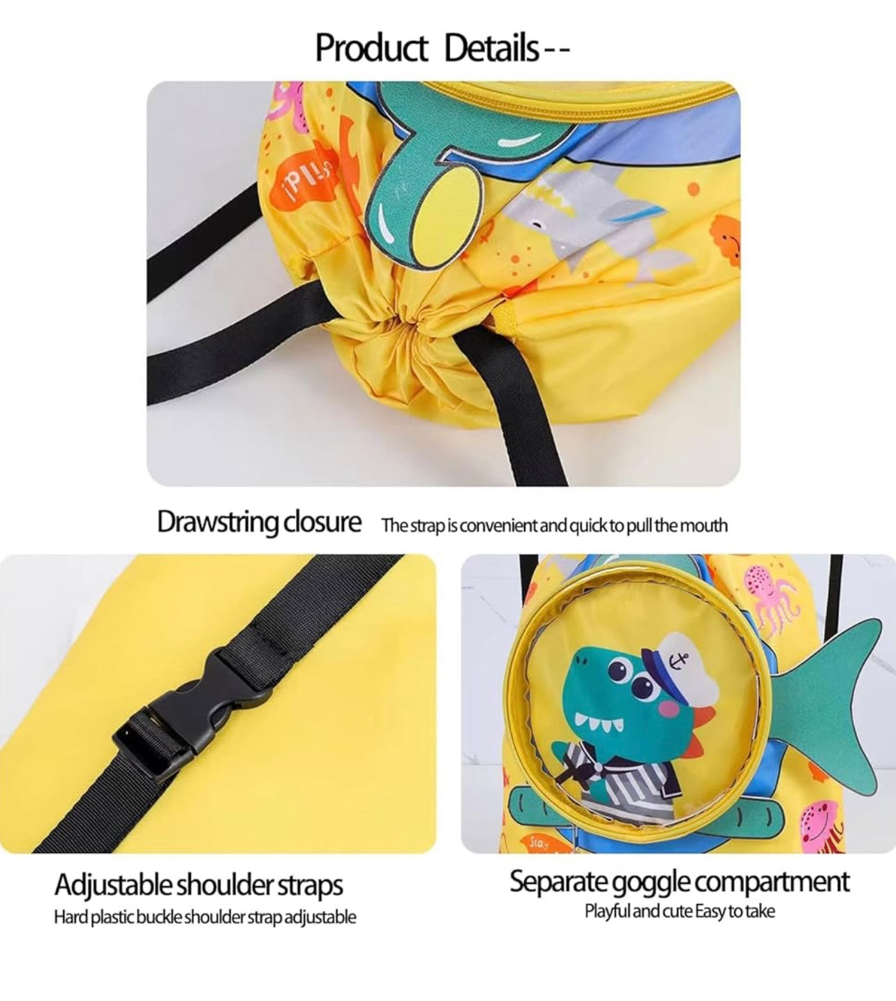 Gsiujch Mochila de natación seca y húmeda para niños